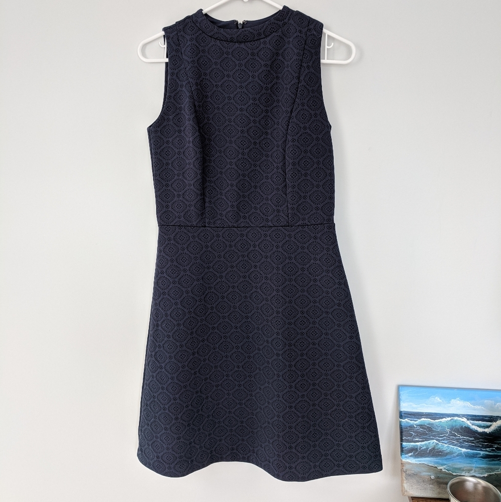 Loft Textured Navy A-line Dress